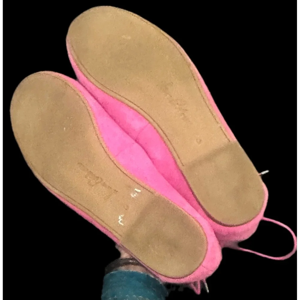 Sam Edelman Flynt Hot Pink Suede Lace Up Ballet Flats Womens 6M Fuchsia Ghillie